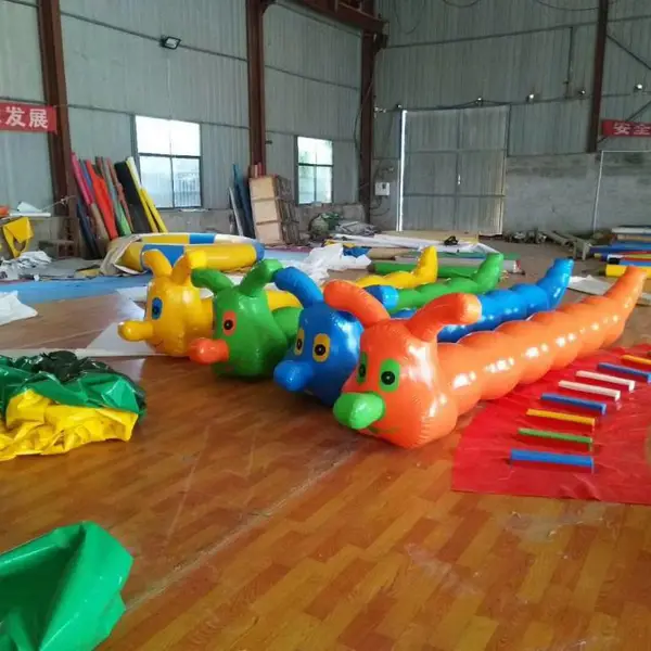 供应春季运动会***趣味运动会游戏道具充气毛毛虫竞走比赛器材