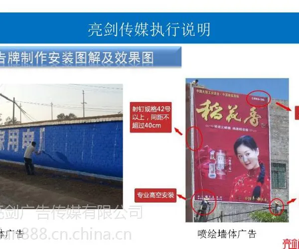 墙体广告家电下乡汽车下乡推广方式-亮剑传媒