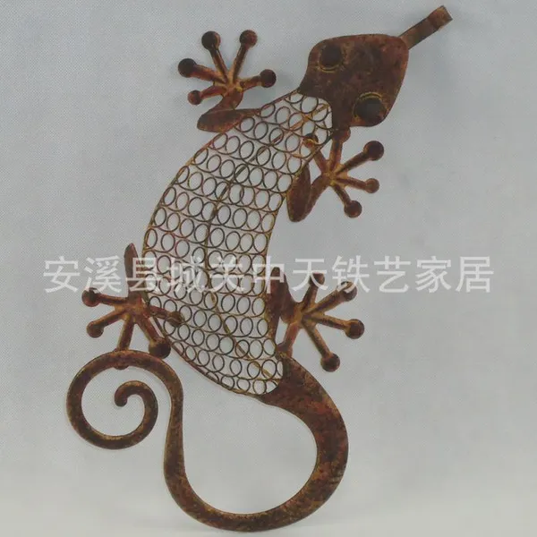 铁艺工艺动物摆件 壁虎造型美观装饰 办公桌摆件