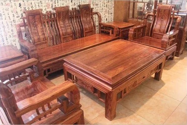 供应中山博豪红木家具 刺猬紫檀汉宫王沙发十件套