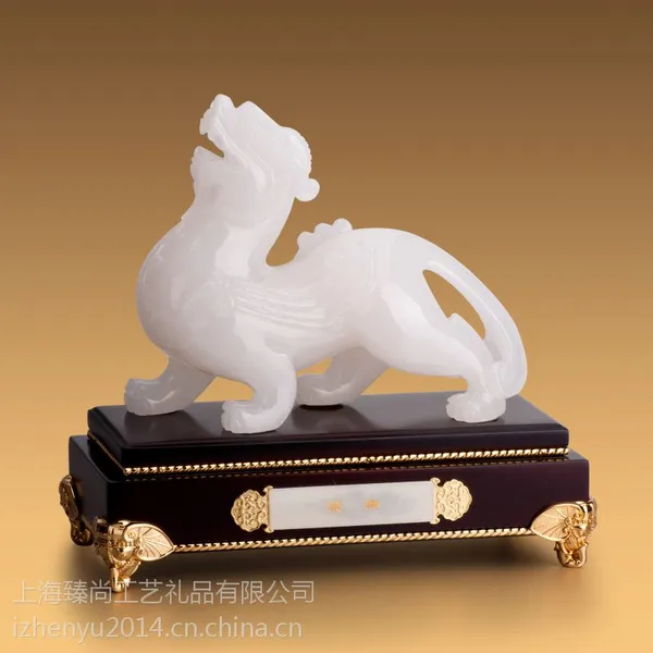 供应貔貅--天然A级白玉金镶玉厂家现货礼品定制LOGO政府机关礼品房地产礼品务庆典礼品商务馈赠礼品