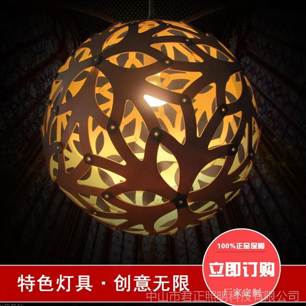 供应【木艺灯】新款现代镂空圆球木艺灯 木艺灯厂家定制创意木艺灯