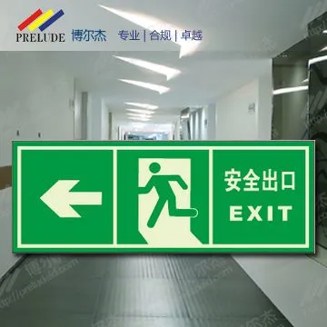 博尔杰 安全出口-向左 爆款自发光标识 夜光标识 荧光标识 应急标识 墙贴 消防指示牌 消防标志