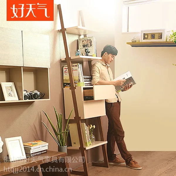 供应好天气家具 创意置物架 简易落地收纳架 带抽屉书架