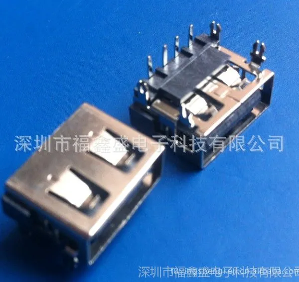 ��ӦUSB2.0����ĸ��90��/180��/SMT/���޾���/2��4�Ŷ�λ/��ͭ��