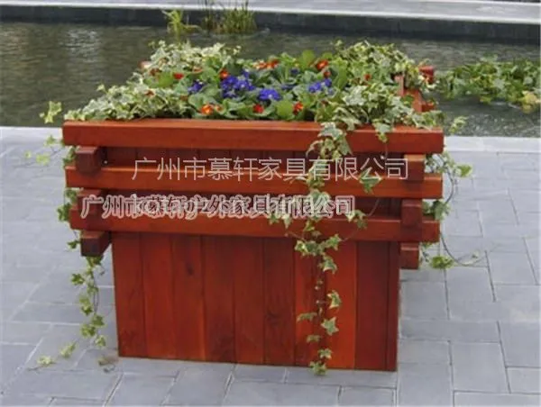 供应广场实木花箱 公园实木花箱 慕轩MX-115