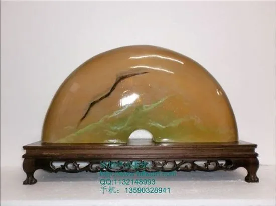 透明中式雕塑摆件 半透明雕塑工艺品 中式山水透明雕塑仿玉雕塑摆件 经典中国饰品