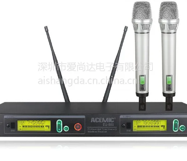 厂家供应深圳市爱尚达真分集无线麦克风EU-880