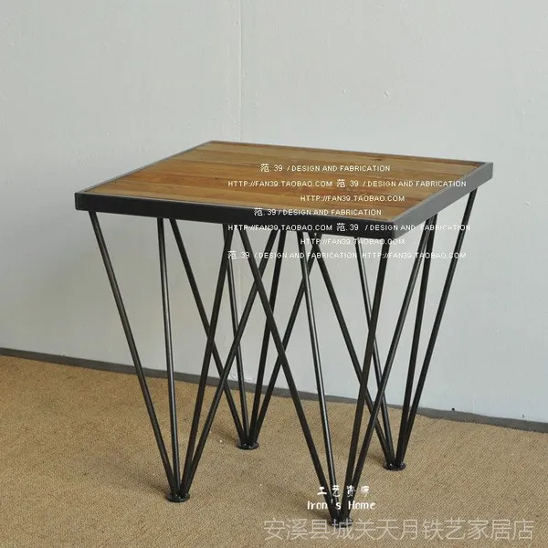 美法式乡村家具 仿古做旧铁艺沙发边几 小茶几角几 咖啡桌 电话桌