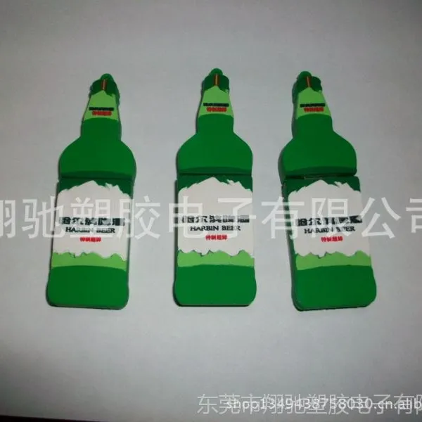 【厂家供应 可定制】 环保pvc 酒瓶u盘套 卡通u盘外壳