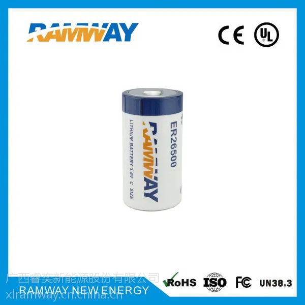 厂家销 睿奕ramway 3.6v 9000mAh ER26500容量型电池