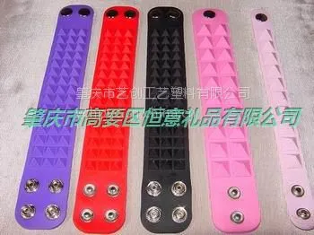 黑色直销定做pvc手环带变色夜光能量手环智能光感DIY批发