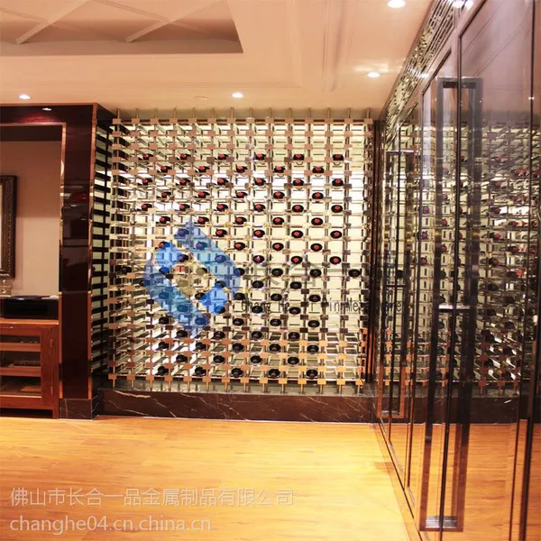 定制304黑钛不锈钢酒柜 专业生产酒店会所精品酒柜酒窖