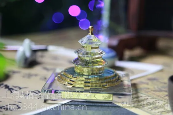 尚鼎晶品北京天坛水晶建筑模型定制 商务礼品 旅游纪念品 摆件饰品