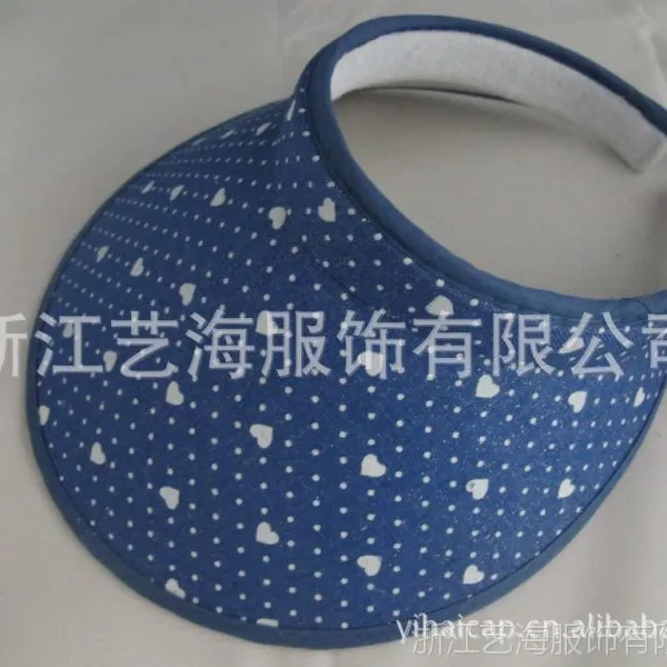 供应爆款女式韩版空顶帽/心型圆点遮阳发夹帽/义乌帽子工厂/帽子现货批发
