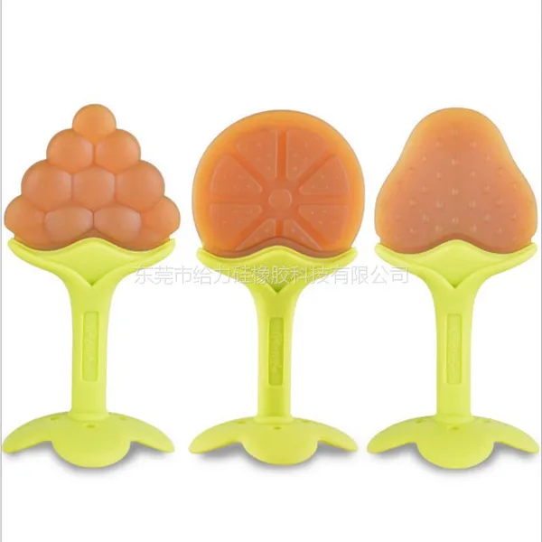 platube/给力 婴儿童硅胶牙胶宝宝牙咬胶玩具磨牙棒纳米银安抚牙胶