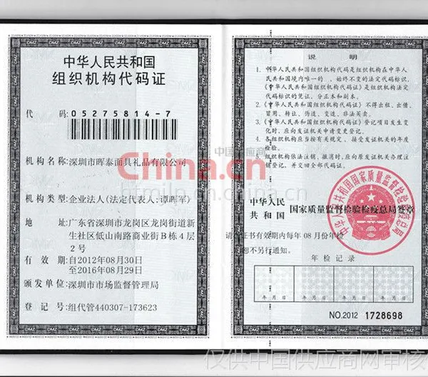 组织机构代码证影印件