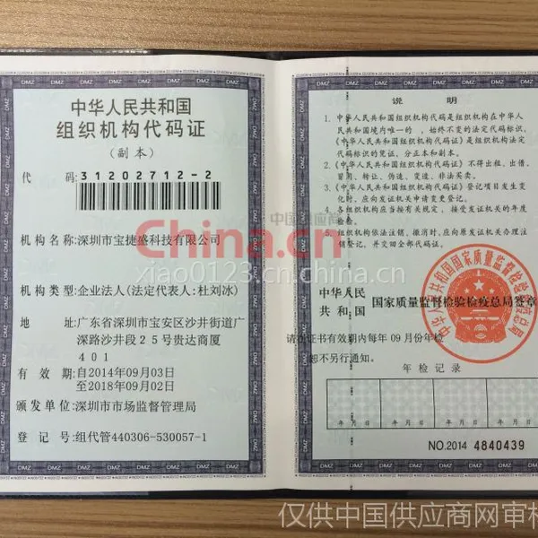 中华人民共和国组枳代码