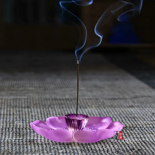 供应低价琉璃莲花香插|琉璃粉色香插