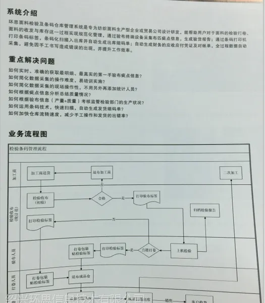 环思软件——纺织行业智能仓库管理系统