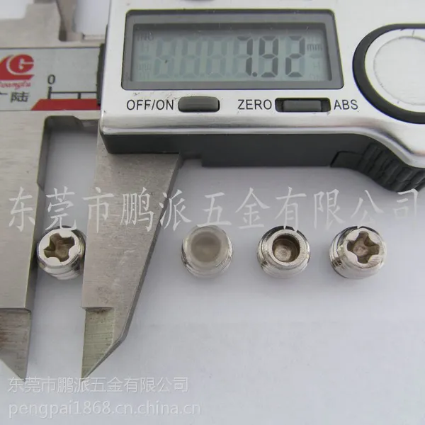 鹏派五金现货不锈钢十字带孔非标紧字,胶粒机米螺丝 M8*6