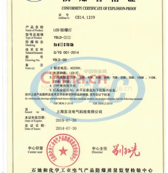 防爆合格证