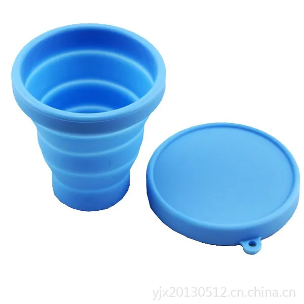 厂家供应200ML环保耐高温硅胶折叠杯 硅胶水杯