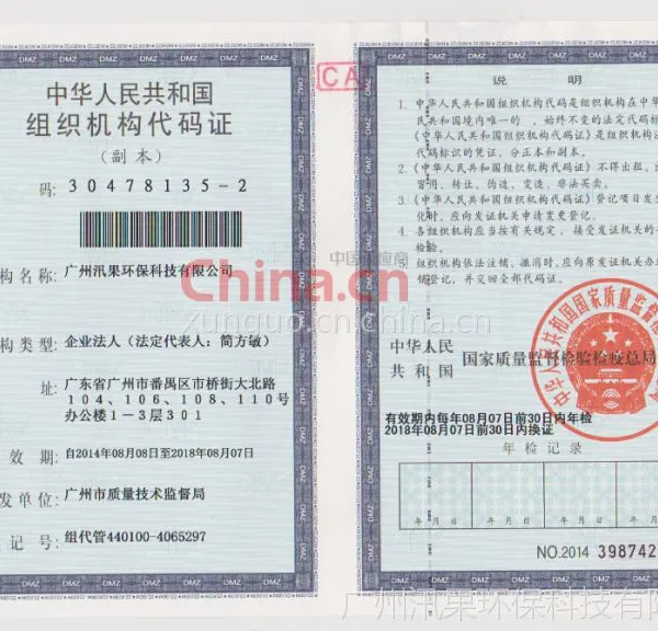 组织机构代码证影印件