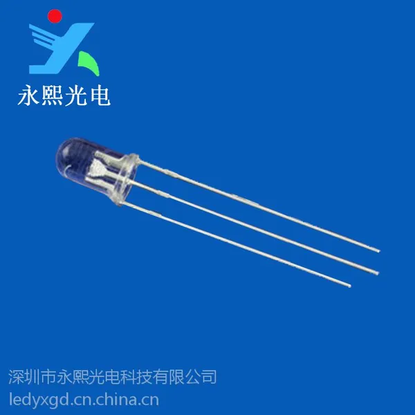5mm红翠绿双色长脚透明led直插灯珠 发光二极管共阴 永熙光电