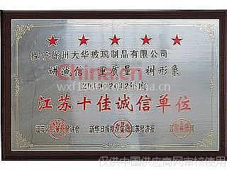 江苏十佳诚信单位
