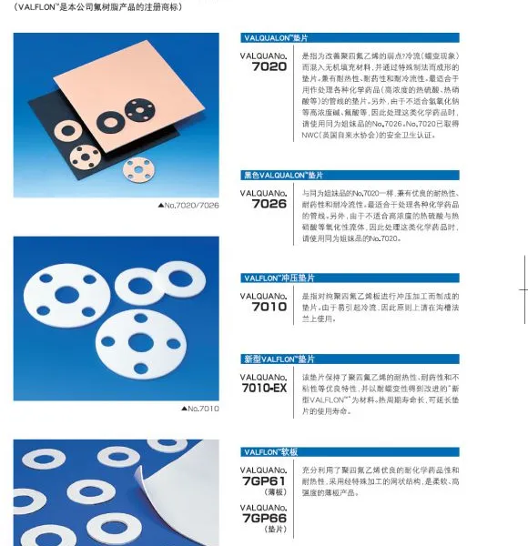 供应华尔卡7020改性四氟垫片耐低温-200摄氏度,6500无石棉垫片 环保