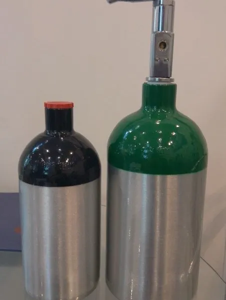 【山东庞通】1L气瓶、铝合金气瓶、氧桥、QF-2阀门、压力表、氧气吸入器