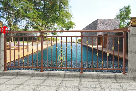 海南锌钢阳台栏杆,铝合金阳台栏杆,木纹色阳台栏杆,古铜色阳台栏杆,东莞恒业护栏生产设计