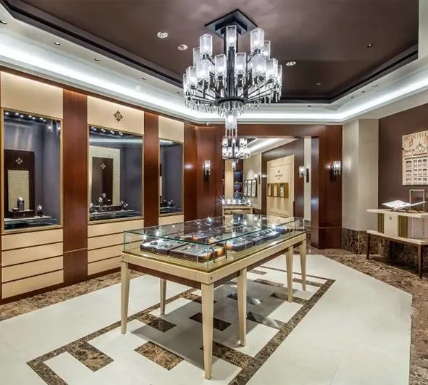 供应九银坊珠宝展柜效果图/仿古式珠宝展柜制作/九银坊银饰品店面设计