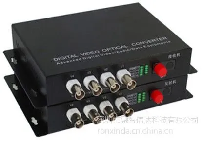 供应正品 三年质保 4V1D路视频光端机带485数据 单纤20KM 350一对