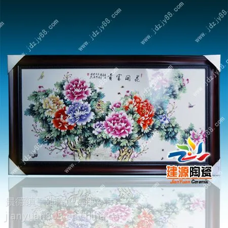 山水手绘瓷板画价格 装饰画图片 景德镇瓷版画厂家