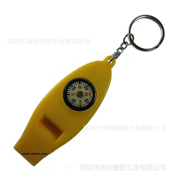 指南针钥匙扣 多功能指南针温度计放大镜口哨钥匙扣 四合一 4合1 钥匙扣 深圳工厂生产加工 厂家定做