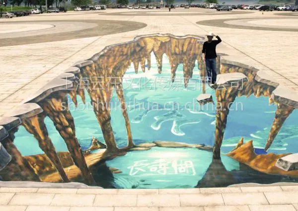 3D地画设计制作 3D立体画 3D地贴画