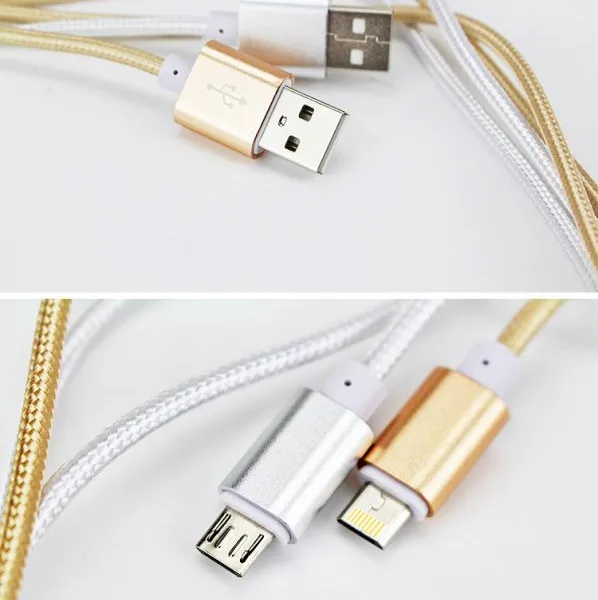 2016海先生品牌一头两用Micro USB苹果安卓数据线厂家直销