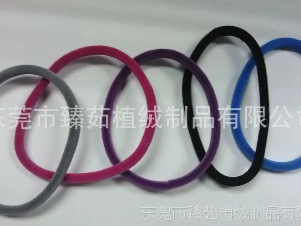 臻茹厂提供时尚休闲专业技术松紧头绳无限长植绒发圈