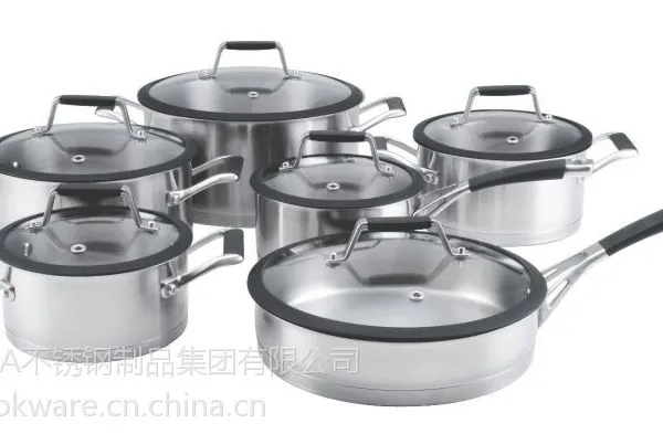 供应SA-12004 德国工艺复合底不锈钢锅具套装 不锈钢锅具 无烟锅