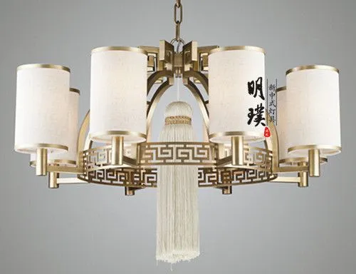 简约新中式复古客厅吊灯 明璞样板房新中式吊灯代理加盟