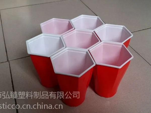一次性双色杯/六角啤酒杯/六角双色杯/六角游戏杯