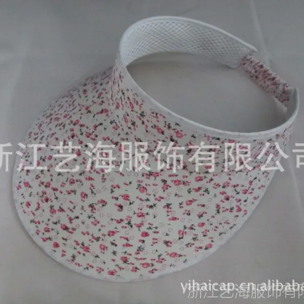 供应新款女式小碎花空顶帽/遮阳发夹帽/防晒太阳帽/厂家批量加工订做