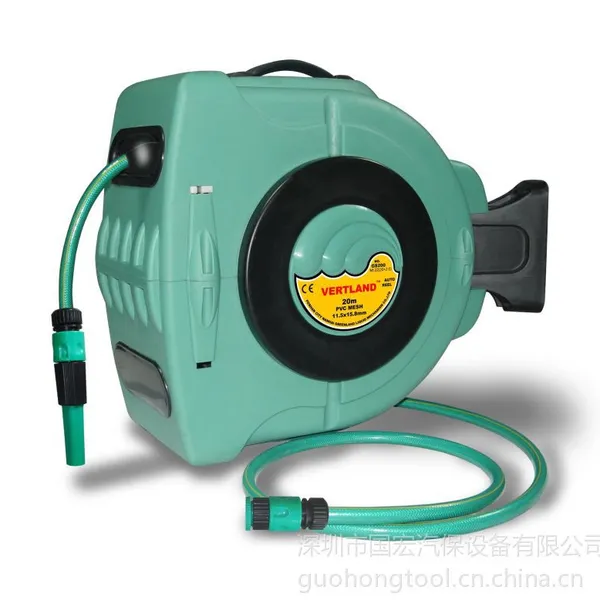 供应20米水鼓卷管器PVC夹纱管自动伸缩花园水管卷轴格霖堡水鼓GS200