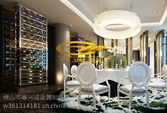 不锈钢玫瑰金黑钛不锈钢恒温恒湿酒柜酒架来图定制厂家直销