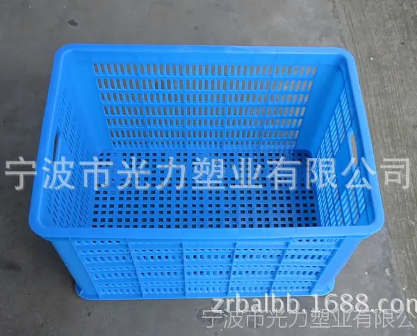 厂家直销塑料筐周转筐蔬菜水果筐物流筐服装筐蓝色610筐