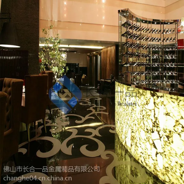 钛金不锈钢镜面酒柜 玻璃酒柜 来图来样加工定制