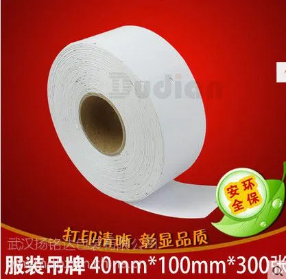 吊牌标签 40*100*300张 250g 服装标签 衣服吊牌空白条码纸 可订