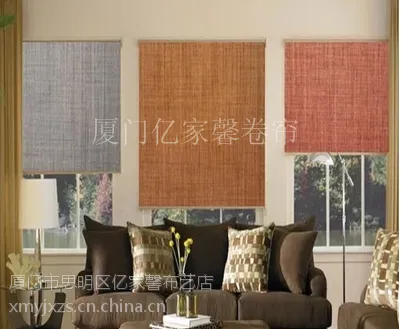厦门办公窗帘15160029228遮光卷帘***棉麻卷帘防水阻然阳光面料卷帘电动卷帘居家印花卷帘办公地